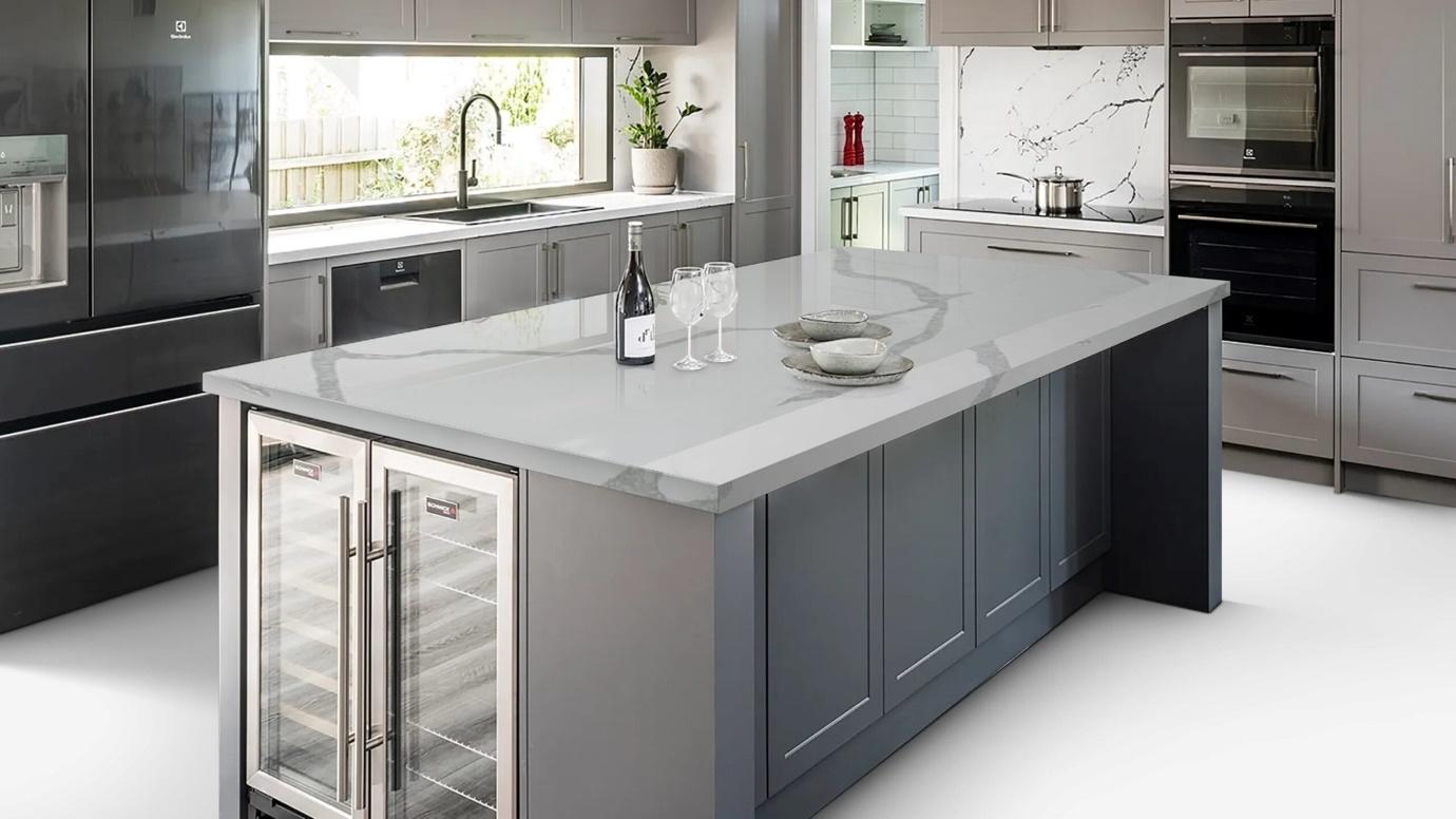 Premium stone countertop in a modern kitchen